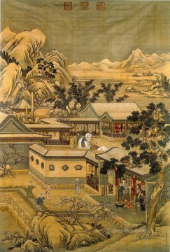 shining Painting - Lang shining happy new year of qianlong antique Chinese